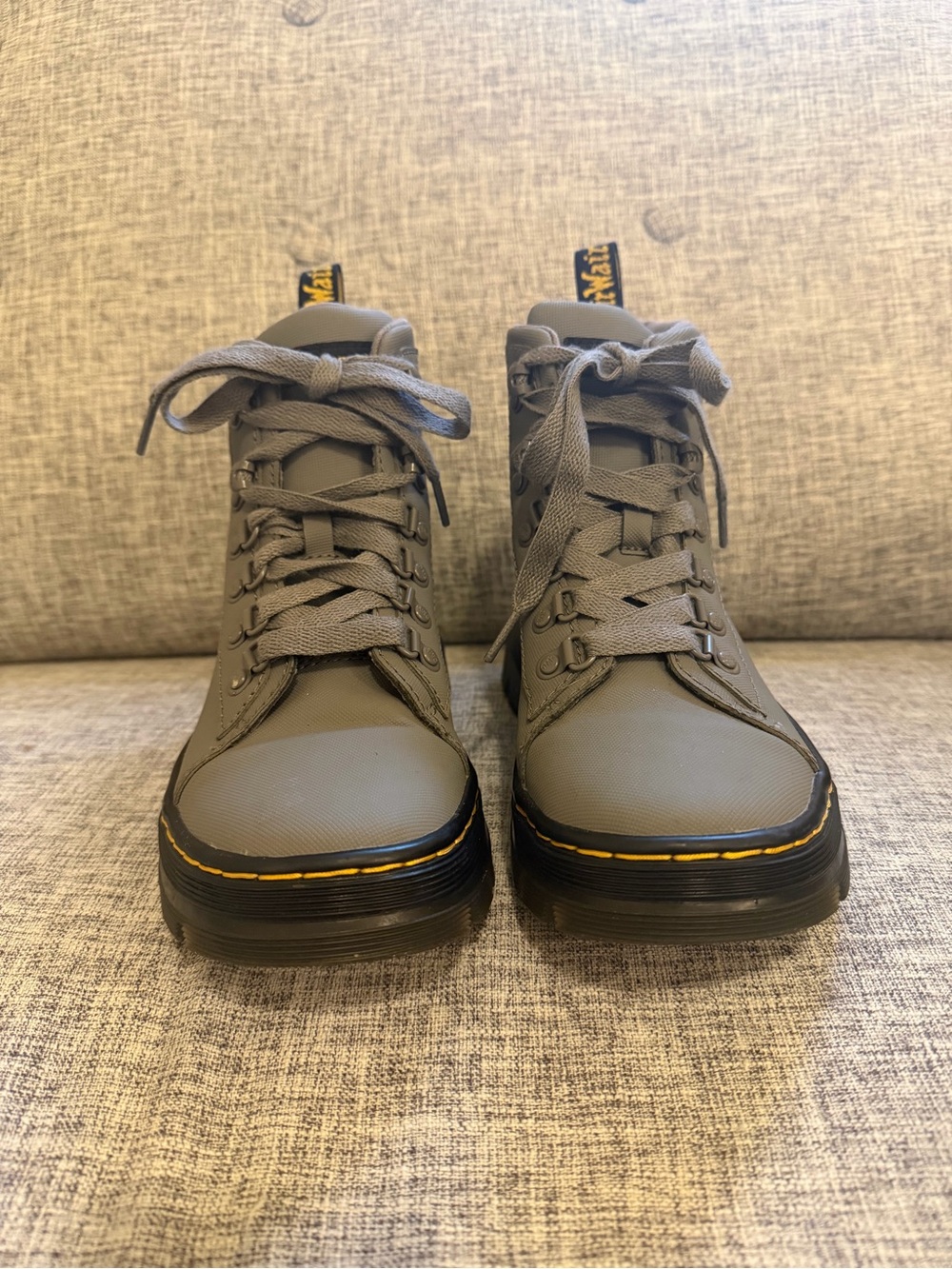 Dr. Martens Combs Gray Lace Up Boots